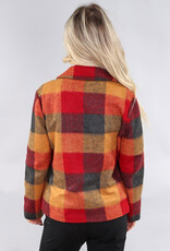 Picadilly Michael Tyler 5939 Gold Plaid L/S Xip Front Short Coat HS