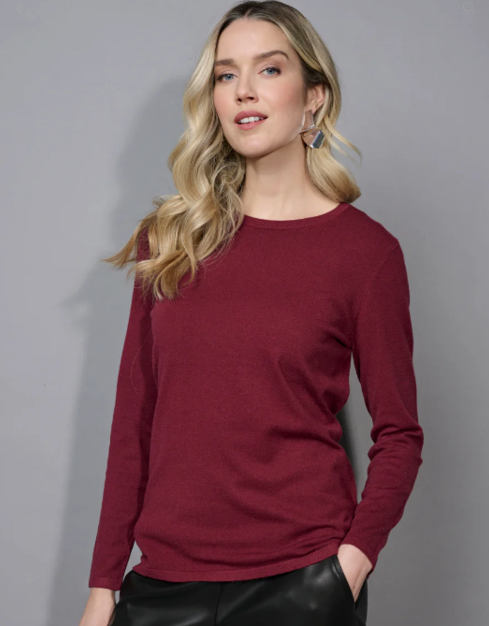 Picadilly Picadilly  Bordeaux L/S Crew Neck Top LH