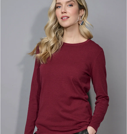 Picadilly Picadilly Bordeaux L/S Crew Neck Top LH