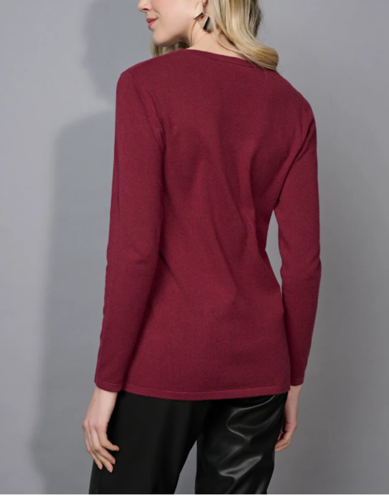 Picadilly Picadilly  Bordeaux L/S Crew Neck Top LH