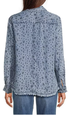 Tru Luxe Tru Luxe  Chambray Shadow Pocket Button Top AS
