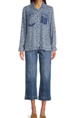 Tru Luxe Tru Luxe  Chambray Shadow Pocket Button Top AS