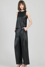 Clara Sun Woo Clara Sun Woo Black Liquid Leather High Scoop Modern Tank LS