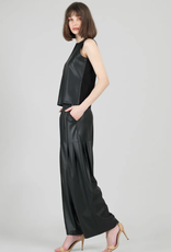 Clara Sun Woo Clara Sun Woo Black Liquid Leather High Scoop Modern Tank LS