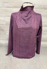 Trisha Tyler Trisha Tyler Purple Reversible Plaid Mock Neck Top AH