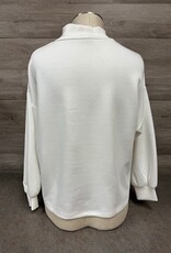 Picadilly Picadilly Off White Mock Neck Top