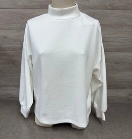 Picadilly Picadilly Off White Mock Neck Top