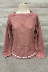 Tru Luxe Tru Luxe  Rust Raglan Slv Knit Top W/Pockets