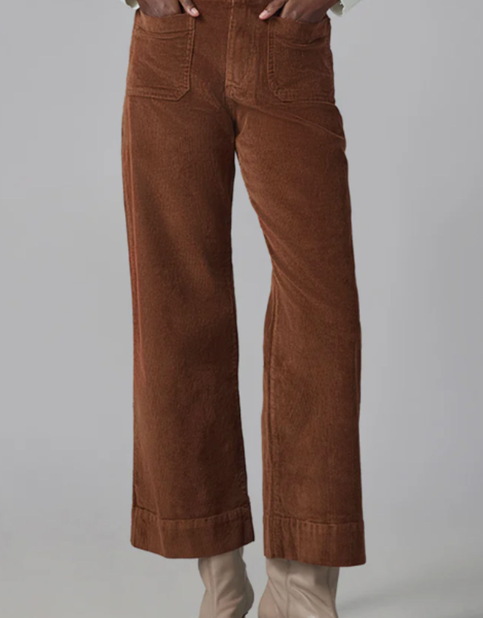 Lola Lola COLLETTE Blazed Brown High Rise Wide Leg Cord