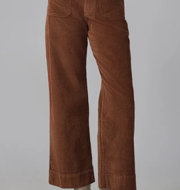 Lola Lola COLLETTE Blazed Brown High Rise Wide Leg Cord