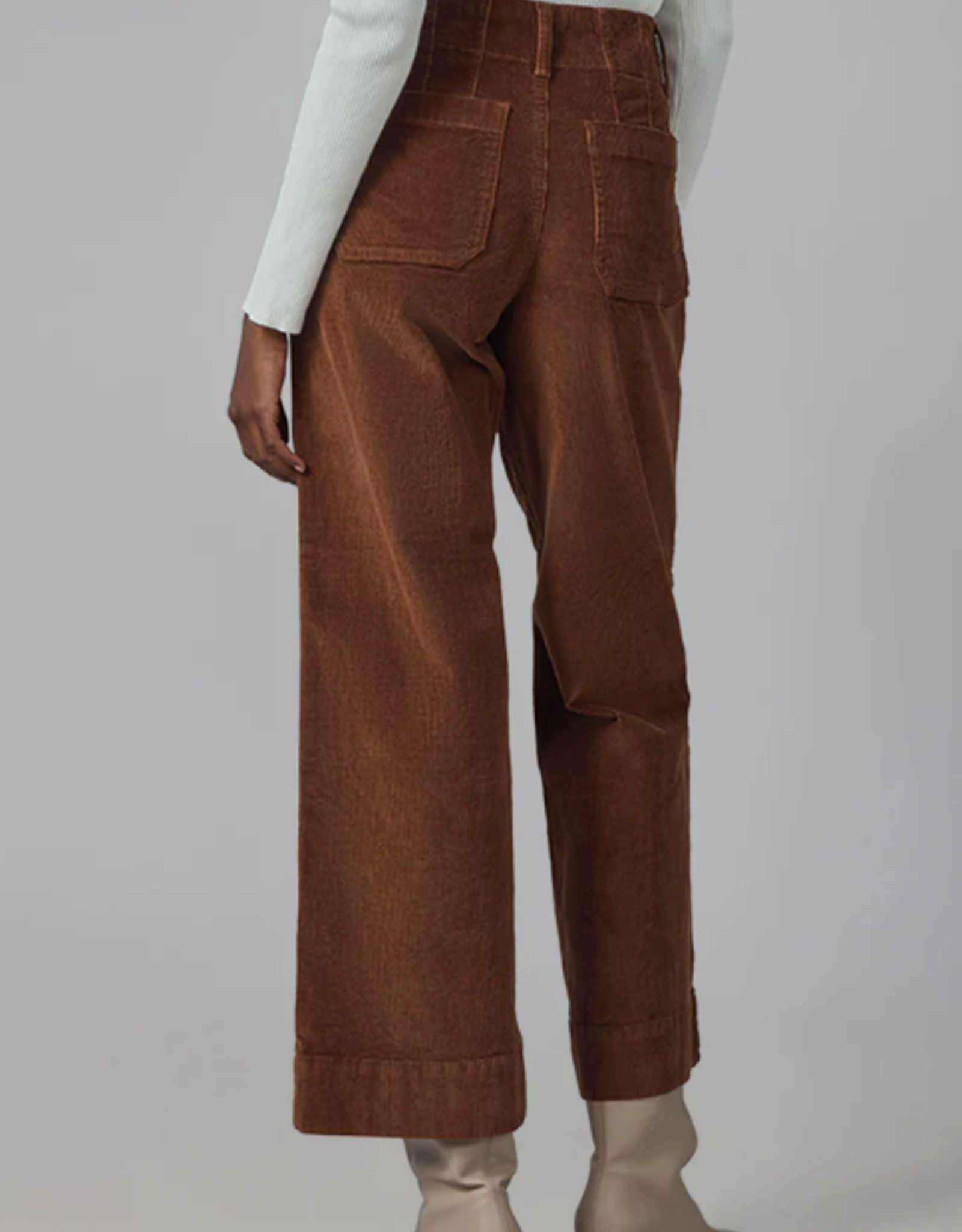 Lola Lola COLLETTE Blazed Brown High Rise Wide Leg Cord