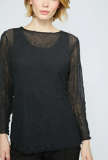 Olivia Olivia  Crinkle Mesh Layering Tee