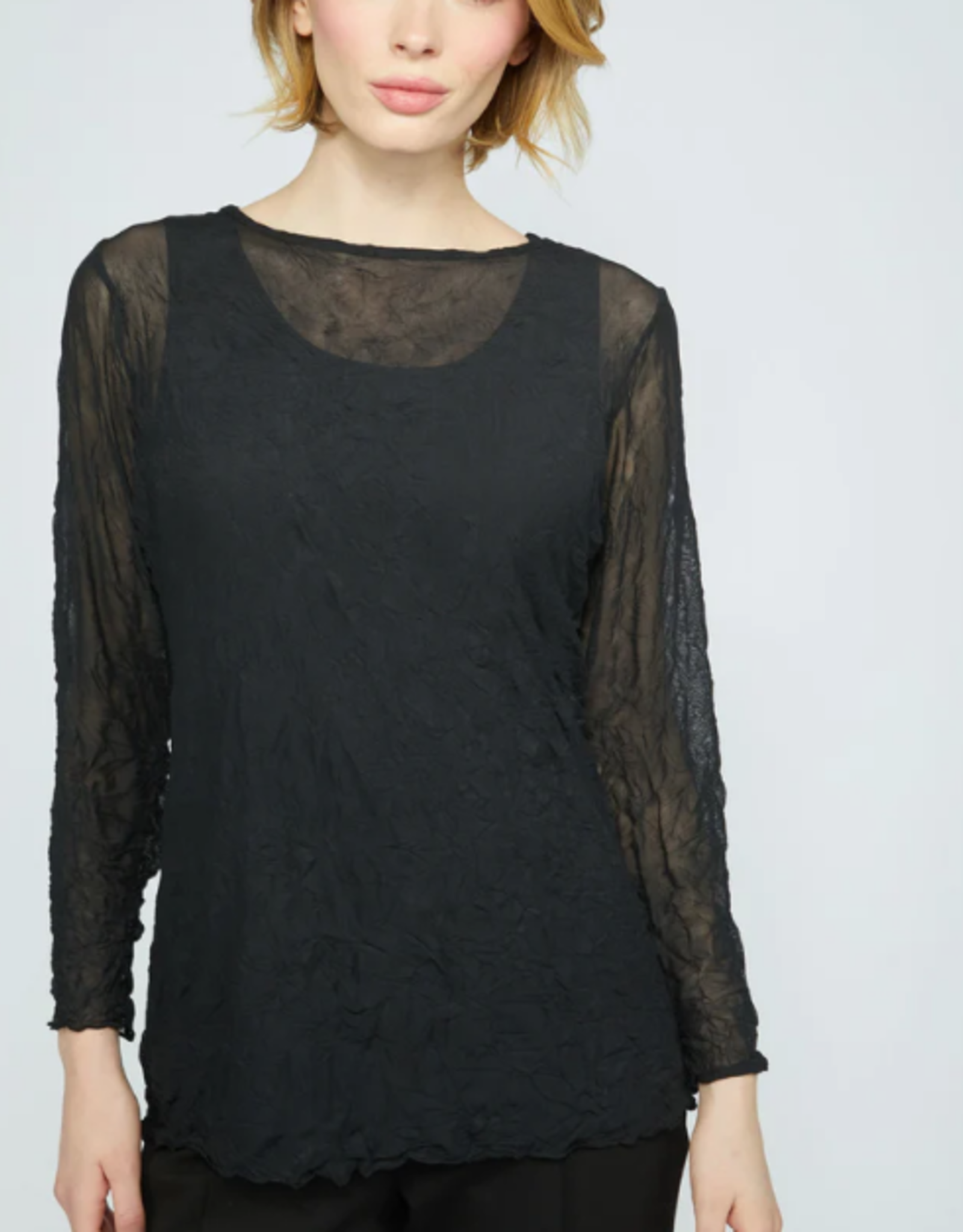 Olivia Olivia  Crinkle Mesh Layering Tee