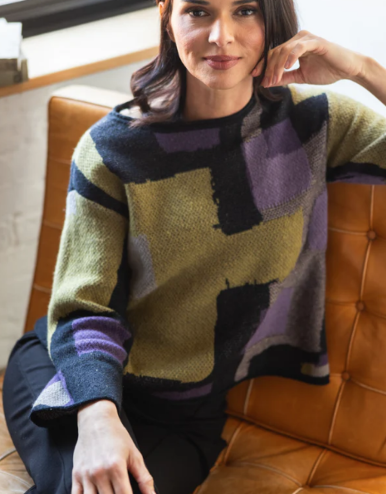 Olivia Olivia  Modern Collage Sweater CR