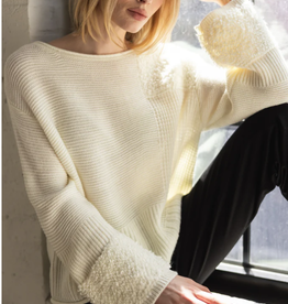 Olivia Olivia Winter White Plush Texture Knit Sweater