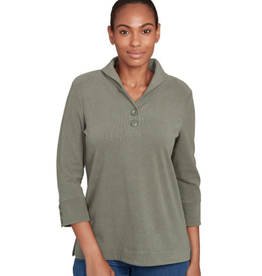 Ruby Rd Ruby Rd. Loden Heather 3/4 Slv V Neck P/O BH