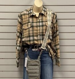 Keren Hart Keren Hart Green/Khaki Flannel Shirt BO