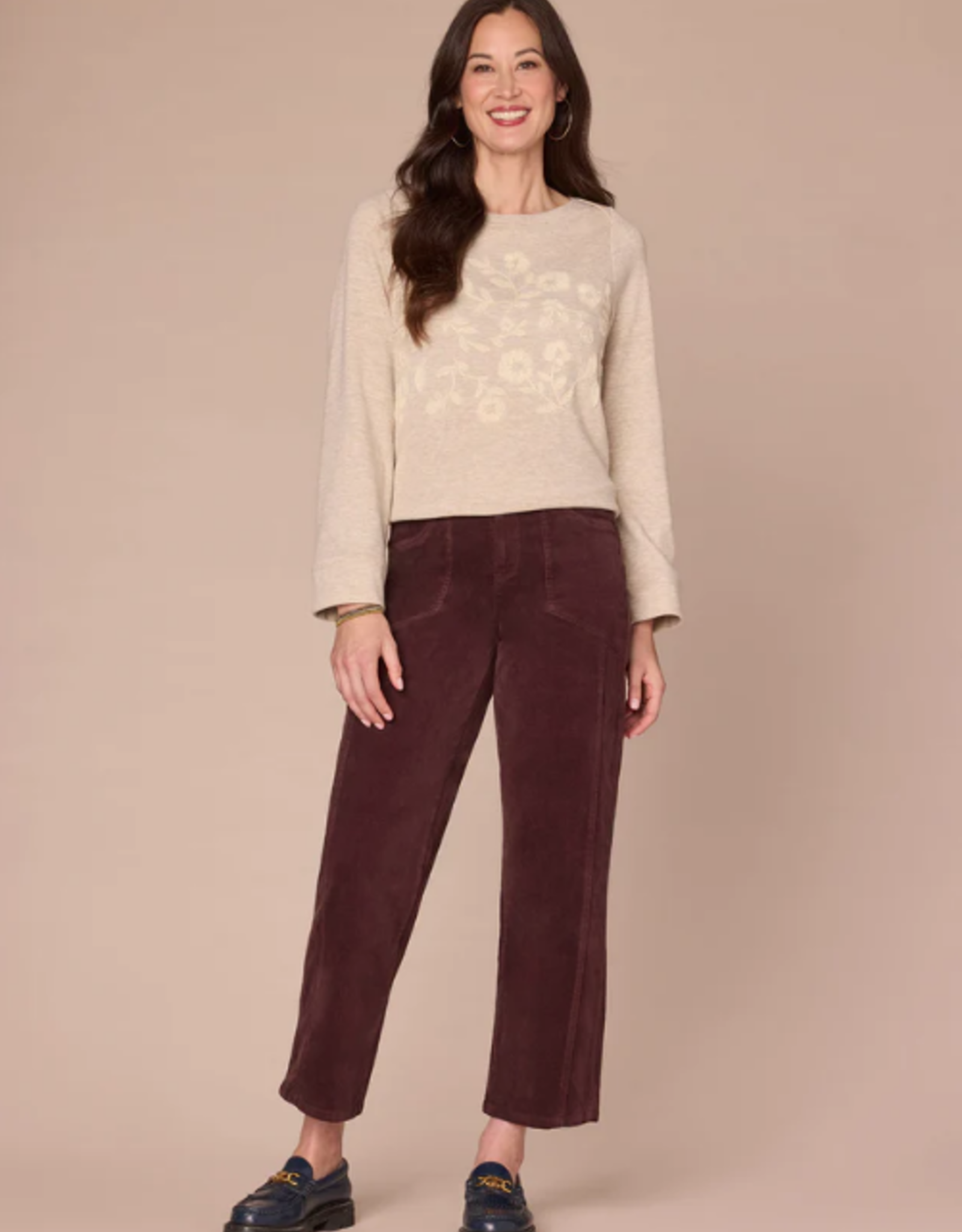 Democracy Democracy Heather Oatmeal Bell L/S Boat Neck Knit