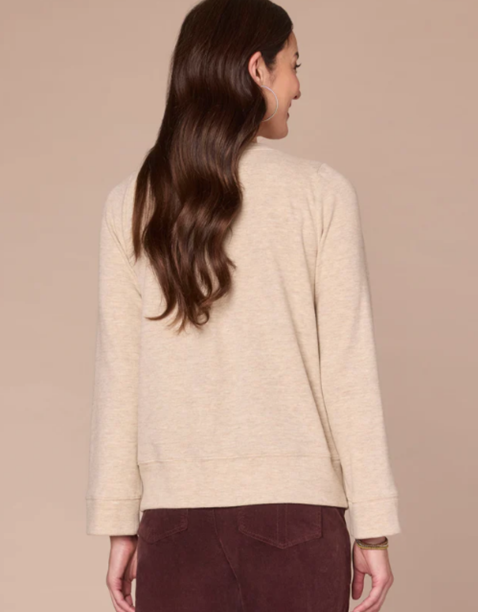 Democracy Democracy Heather Oatmeal Bell L/S Boat Neck Knit