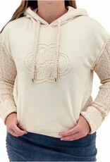 Democracy Democracy Natural L/S Mix Media Hoodie W/Ties