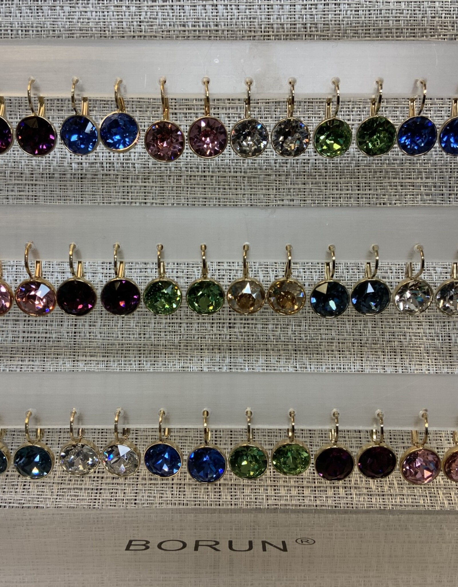 Swarovski Crystal Earring Gold Rounded Lever Back