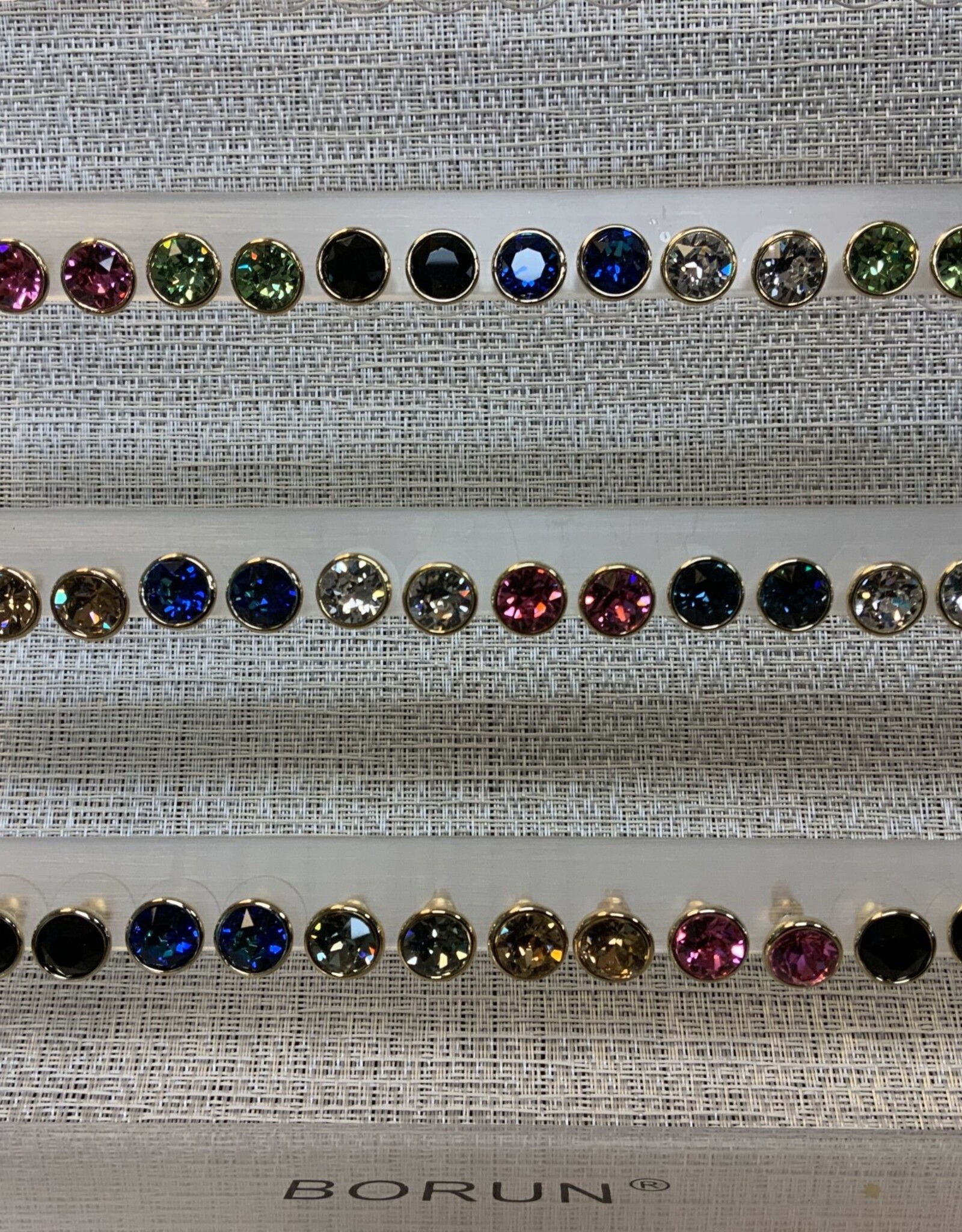 Swarovski Crystal Earring Gold Rounded Post