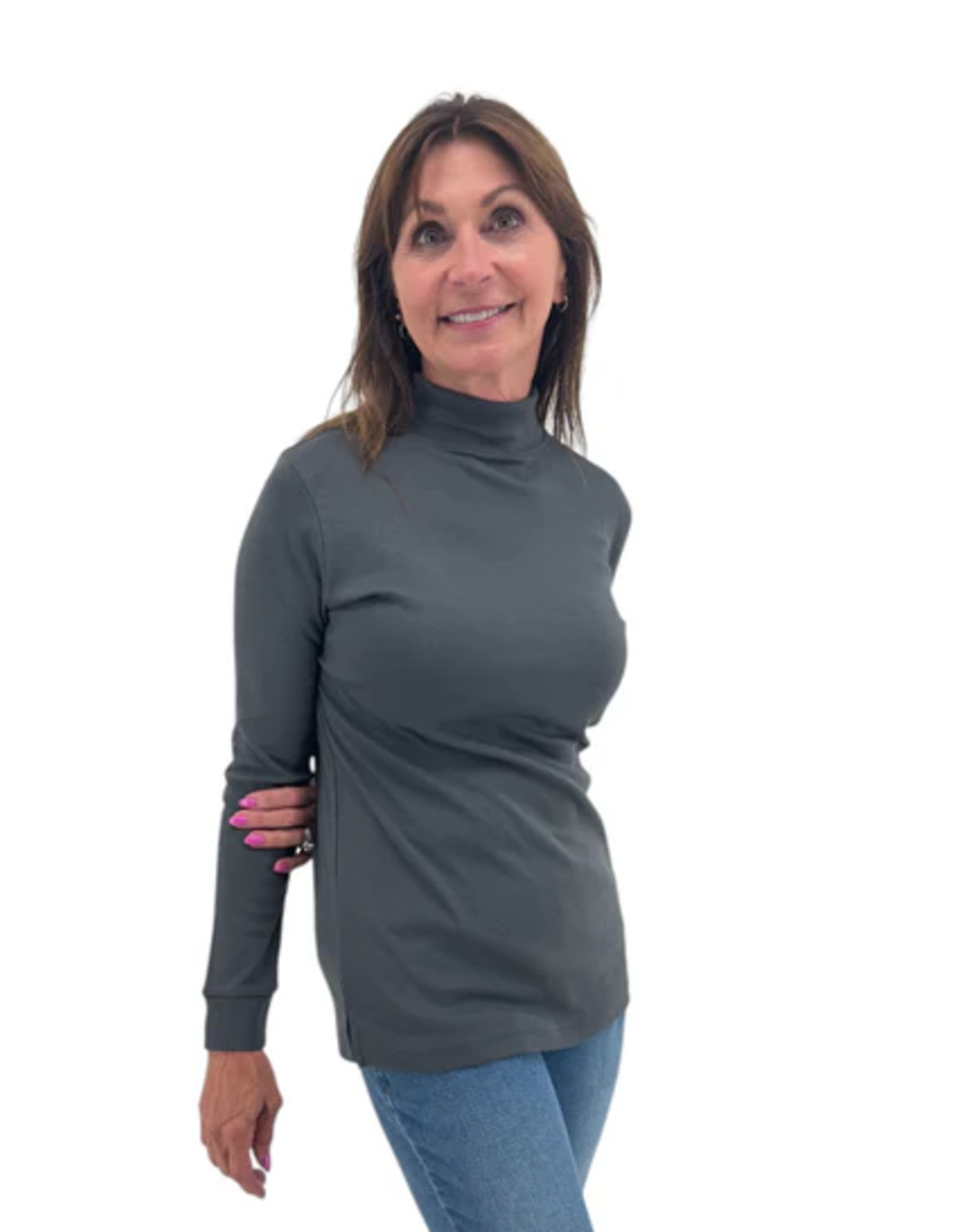 Keren Hart Keren Hart Long Sleeve Mock Neck Knit Top
