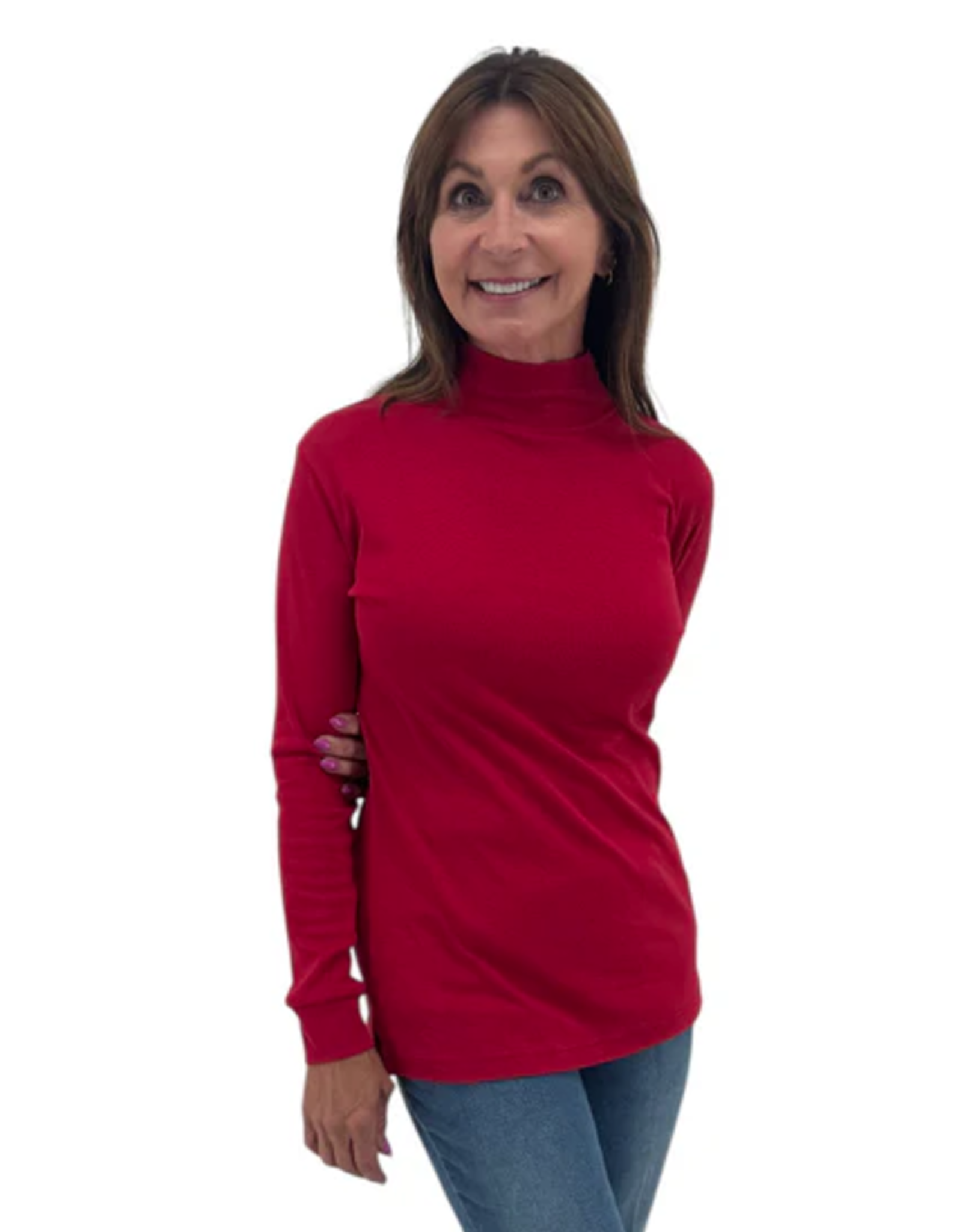Keren Hart Keren Hart Long Sleeve Mock Neck Knit Top