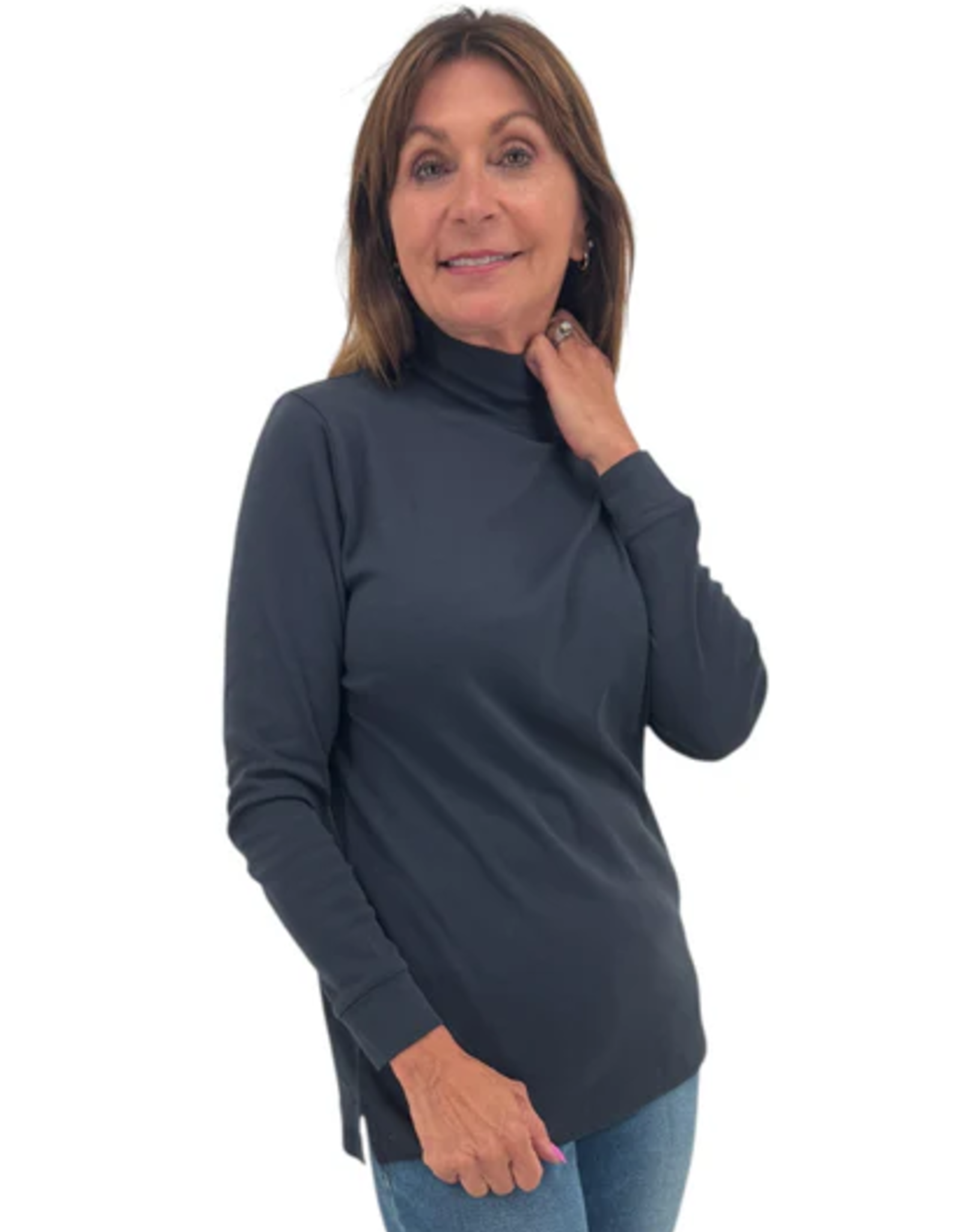 Keren Hart Keren Hart Long Sleeve Mock Neck Knit Top