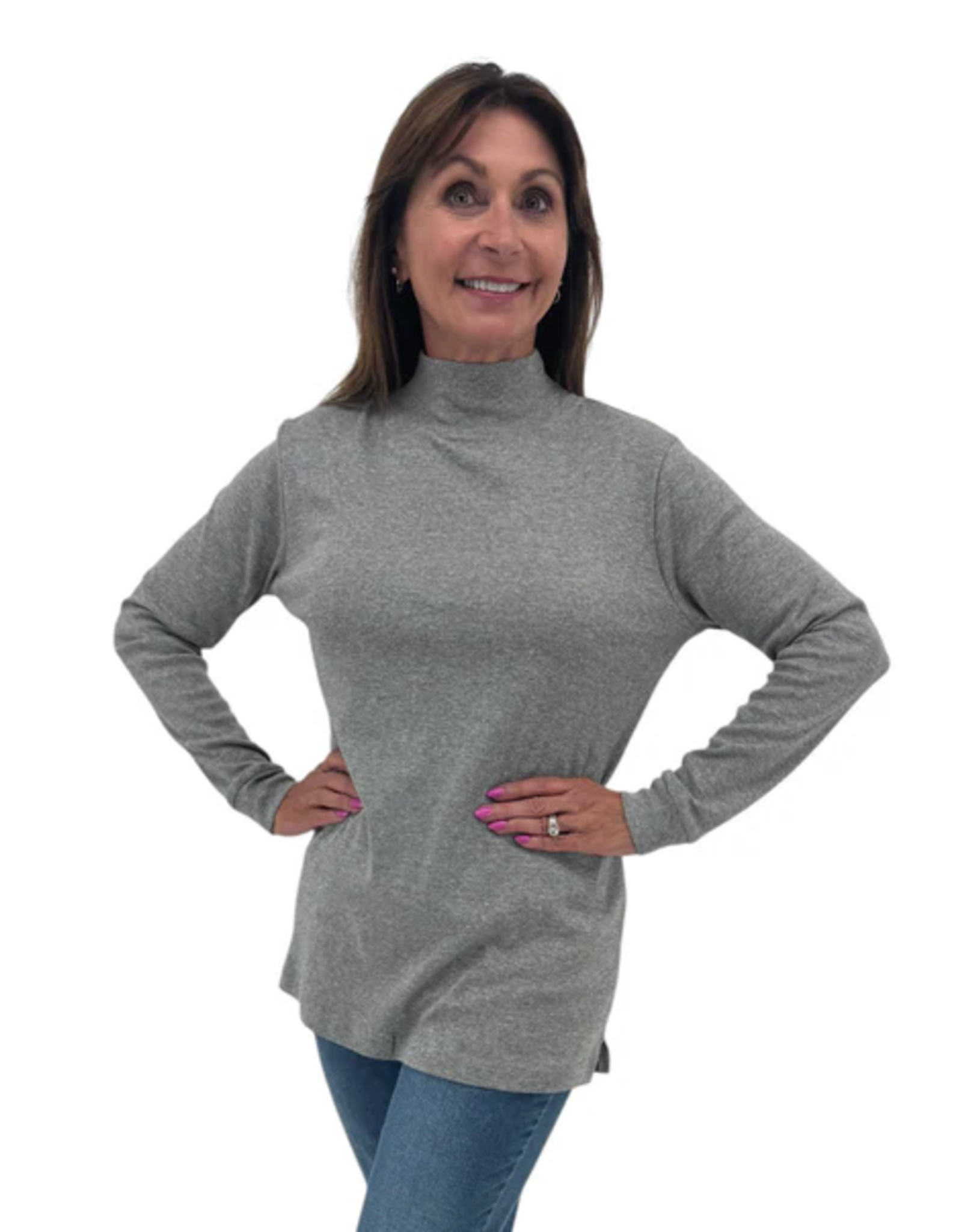 Keren Hart Keren Hart Long Sleeve Mock Neck Knit Top