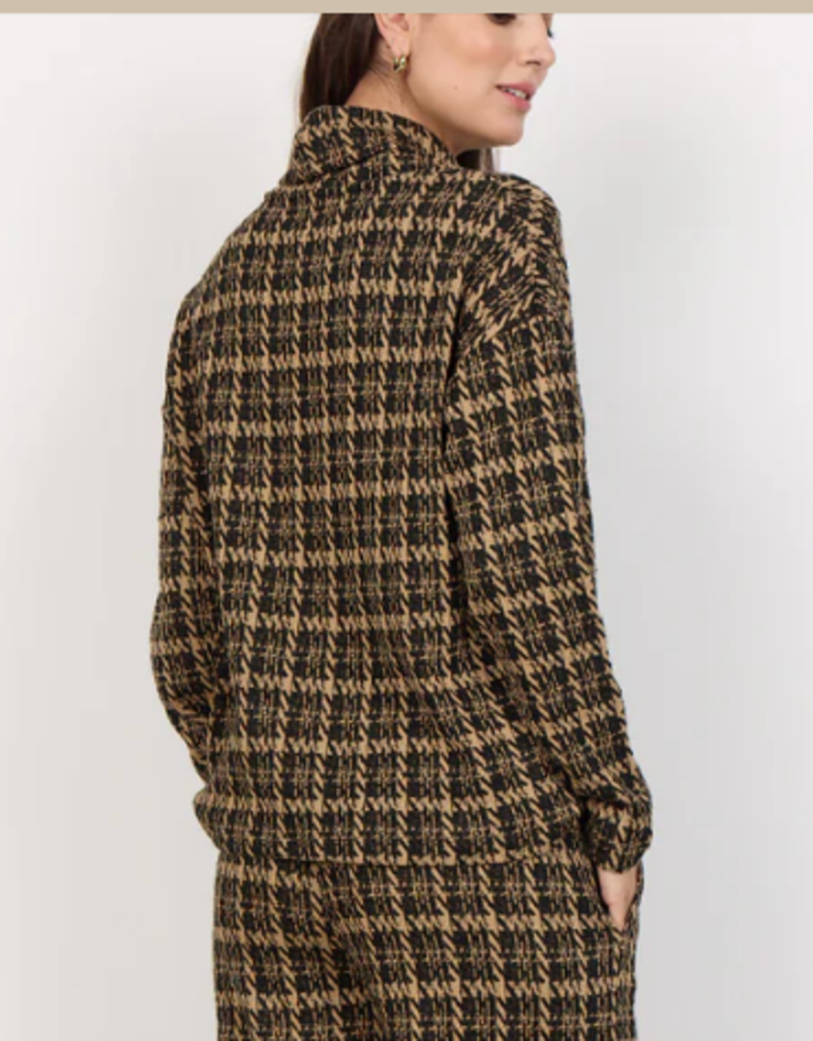 Soya Concept SOYA CONCEPTS Black/Tan Houndstooth Sweater AE
