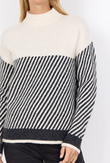 Soya Concept SOYA CONCEPT 33688 Nessie Cream/Charcoal Stripe Sweater CR