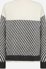 Soya Concept SOYA CONCEPT 33688 Nessie Cream/Charcoal Stripe Sweater CR