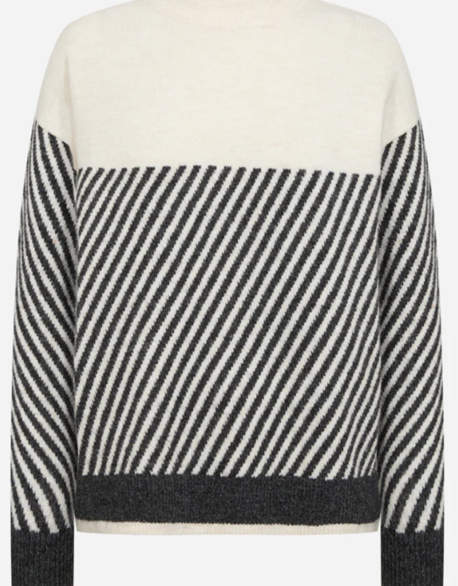 Soya Concept SOYA CONCEPT 33688 Nessie Cream/Charcoal Stripe Sweater CR