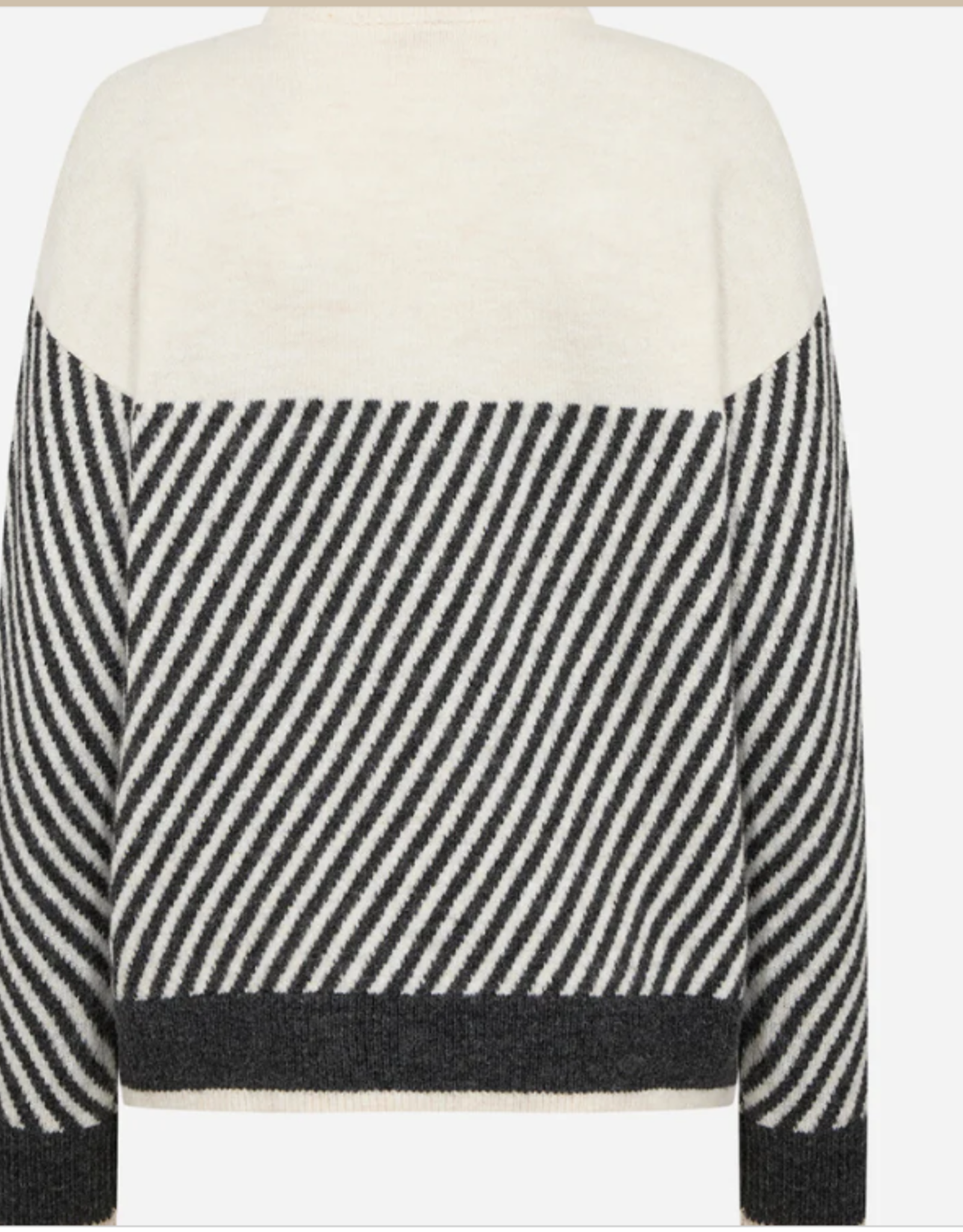 Soya Concept SOYA CONCEPT 33688 Nessie Cream/Charcoal Stripe Sweater CR