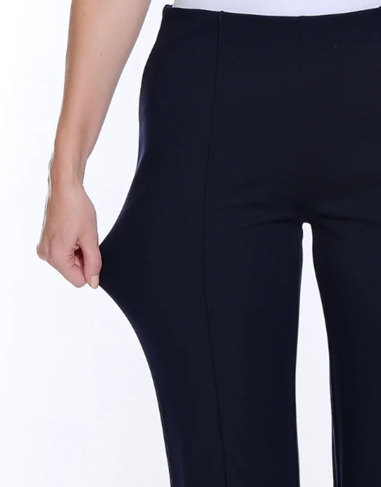 Multiples Multiples 35707PM Black Elastic No Waist Pintuck Flare Leg Ankle Pant AC