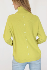 Metric Knits Metric Knit 32560 Olive T-Neck L/S Rounded Hem w/Pockets Sweater CC