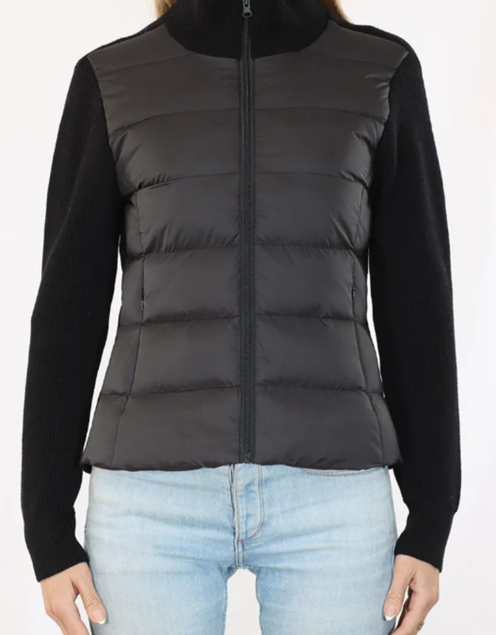 Metric Knits Metric Knit Black Knit/Quilted L/S Zip-Up Jacket