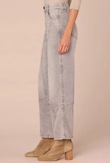 Democracy Democracy Lt. Grey Skyrise Relaxed Straight Leg w/Seams Jeans AA