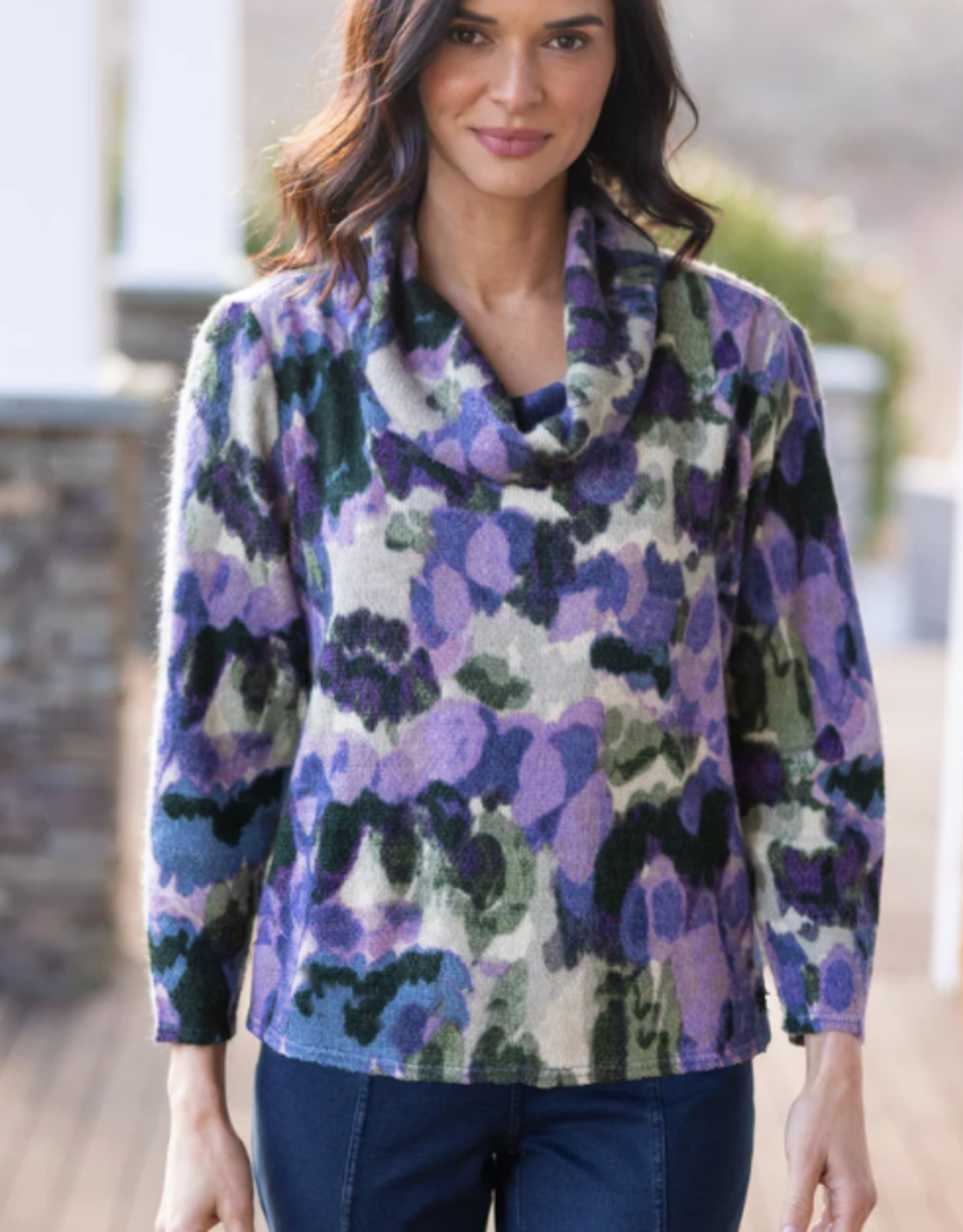 Habitat Habitat Aspen Knit Brushstroke Print Pullover CB