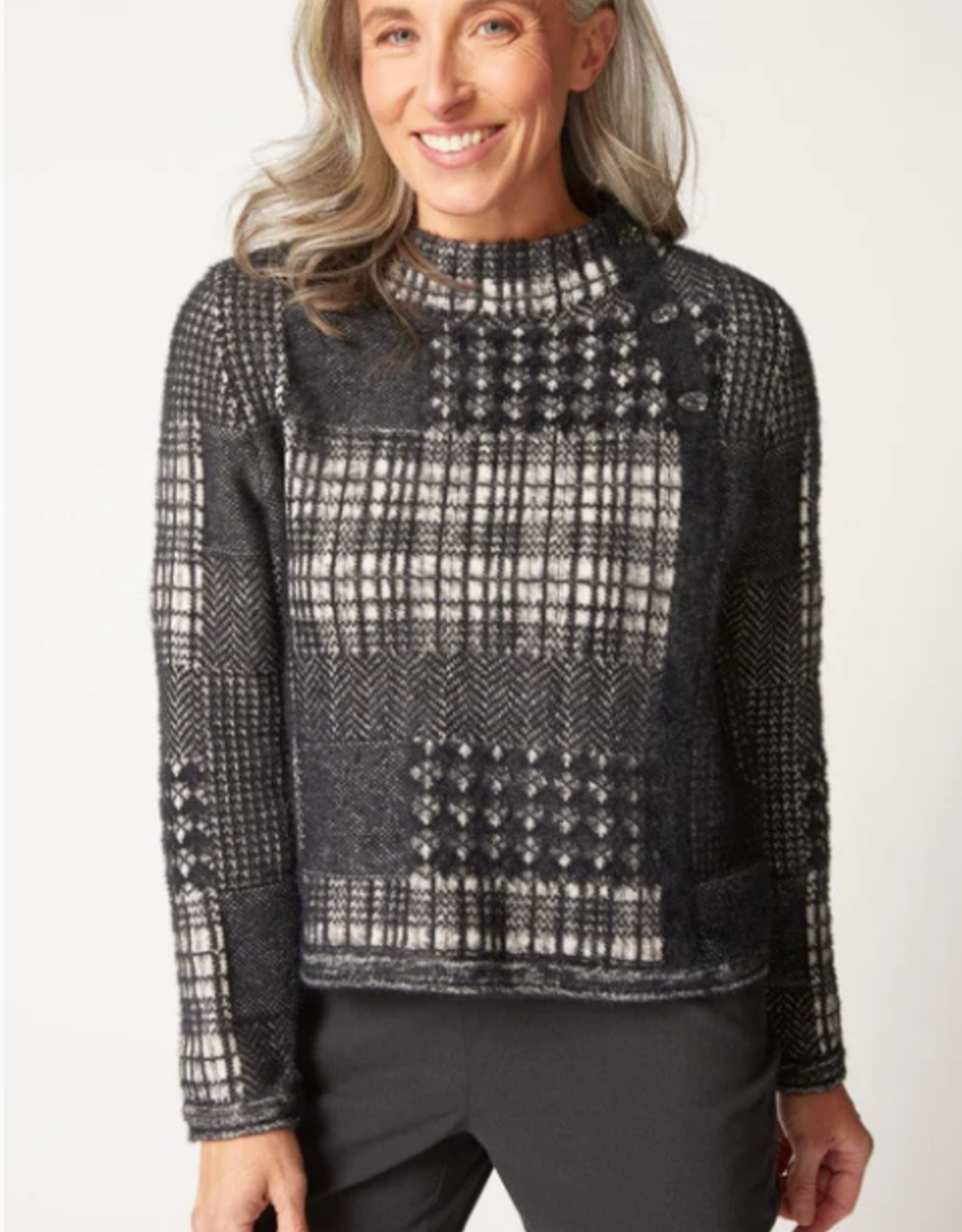 Habitat Habitat  Black Patchwork Pullover Sweater KH