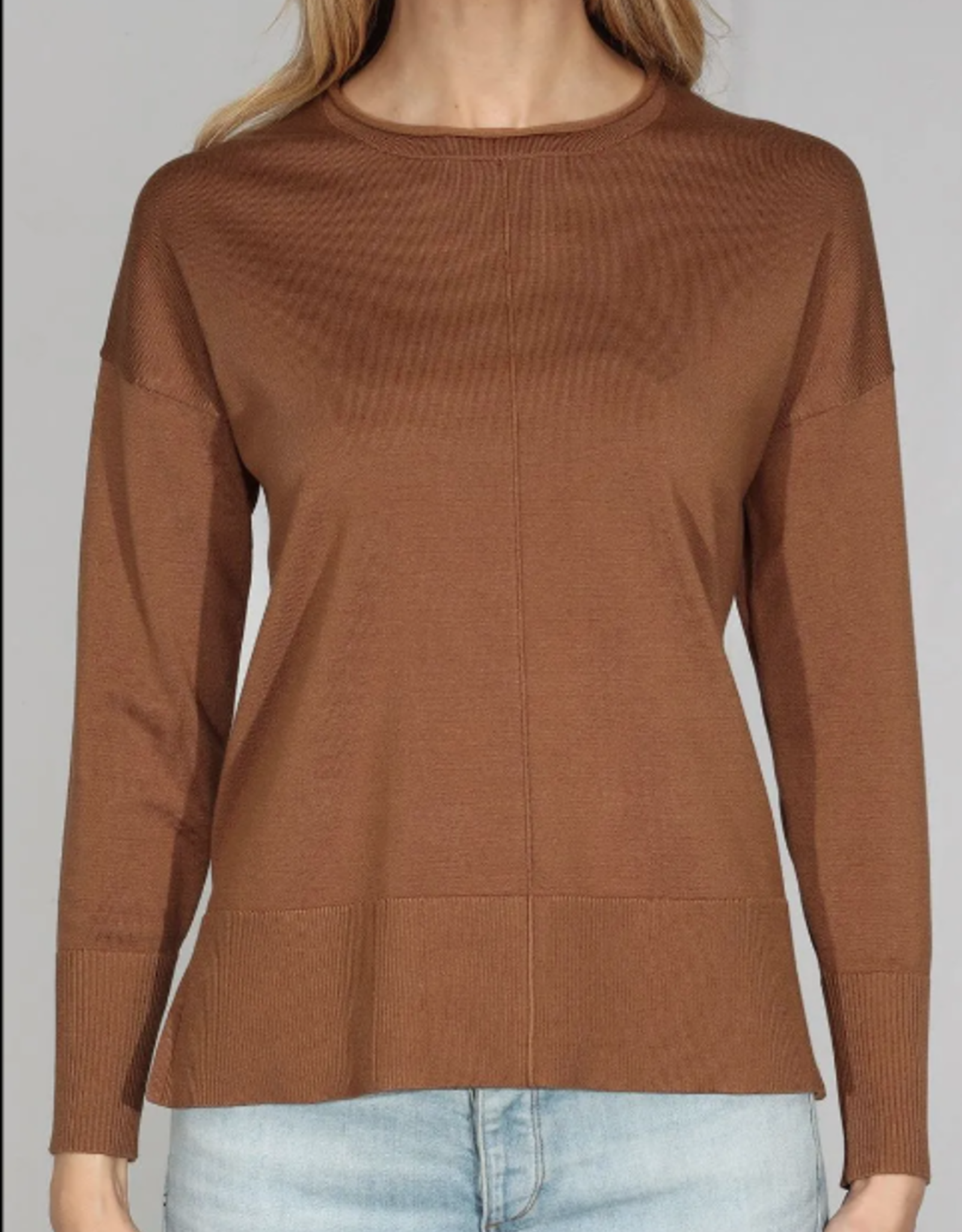 Metric Knits Metric Knits Wood Round  Roll Neck Long Sleeve Top AC