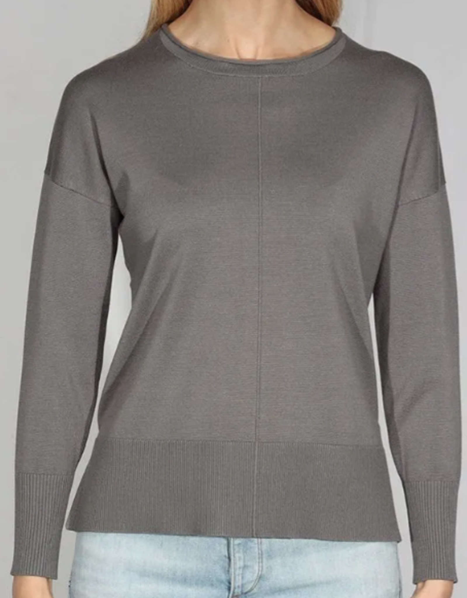 Metric Knits Metric Knits Dark Shadow Round  Roll Neck Long Sleeve Top AC