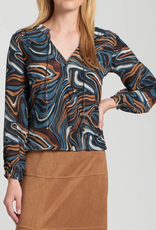 APNY APNY Moca Multi V-Neck w/Drawstring Top