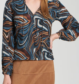 APNY APNY Moca Multi V-Neck w/Drawstring Top