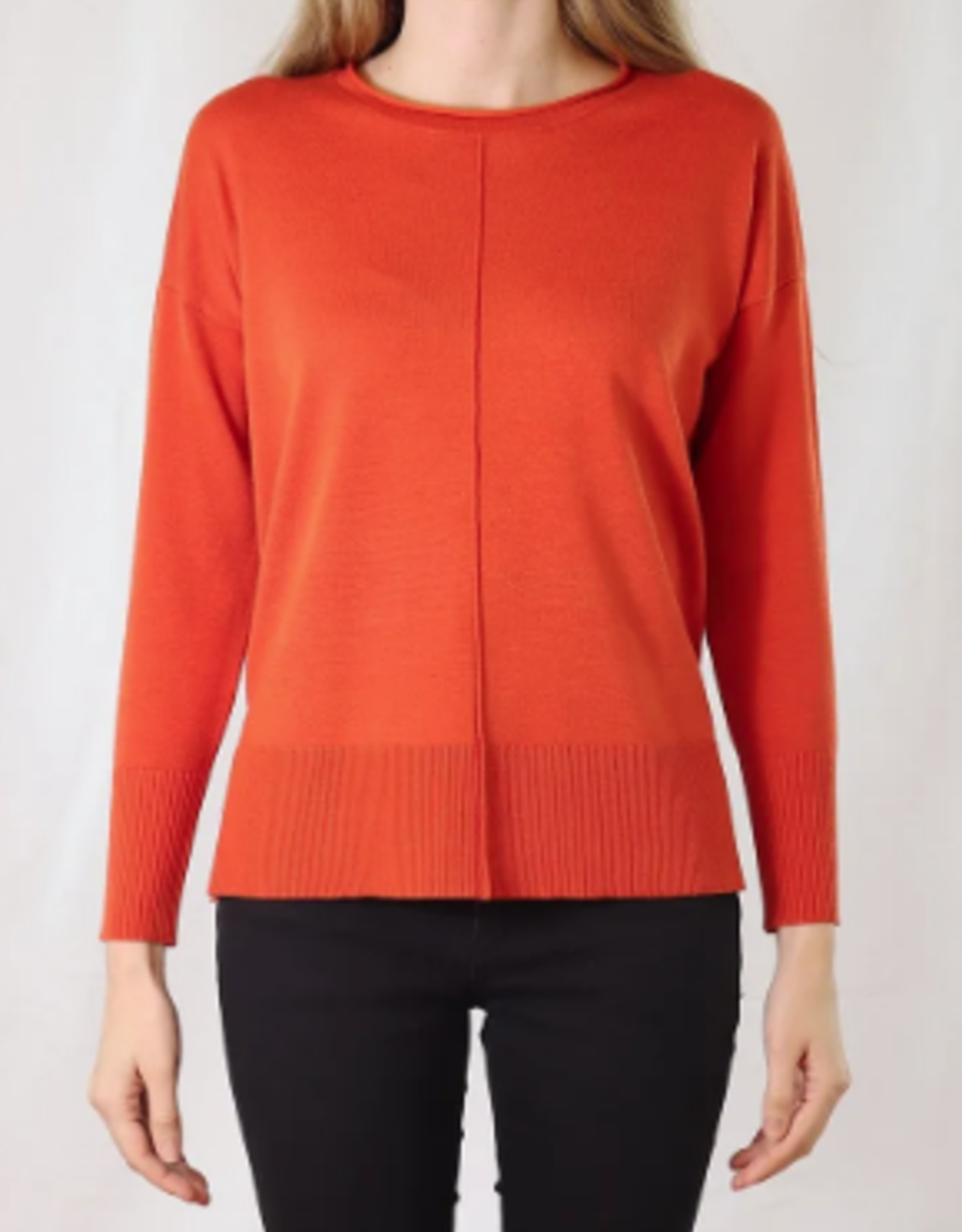 Metric Knits Metric Knits Orange Long Sleeve Sweater Top
