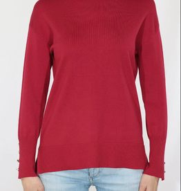 Metric Knits Metric Knits Red Turtle Neck Long Sleeve Top