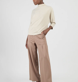 Clara Sun Woo Clara Sun Woo Natural Ribbed Funnel Neck Sweater Top KK Clara Sun Woo Clara Sun Woo Natural Ribbed Funnel Neck Sweater Top KK