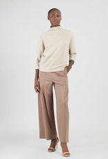 Clara Sun Woo Clara Sun Woo Natural Ribbed Funnel Neck Sweater Top KK Clara Sun Woo Clara Sun Woo Natural Ribbed Funnel Neck Sweater Top KK