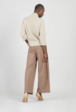 Clara Sun Woo Clara Sun Woo Natural Ribbed Funnel Neck Sweater Top KK Clara Sun Woo Clara Sun Woo Natural Ribbed Funnel Neck Sweater Top KK